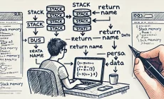 a simple stack memory visualization for a C++ testing