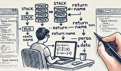 a simple stack memory visualization for a C++ testing